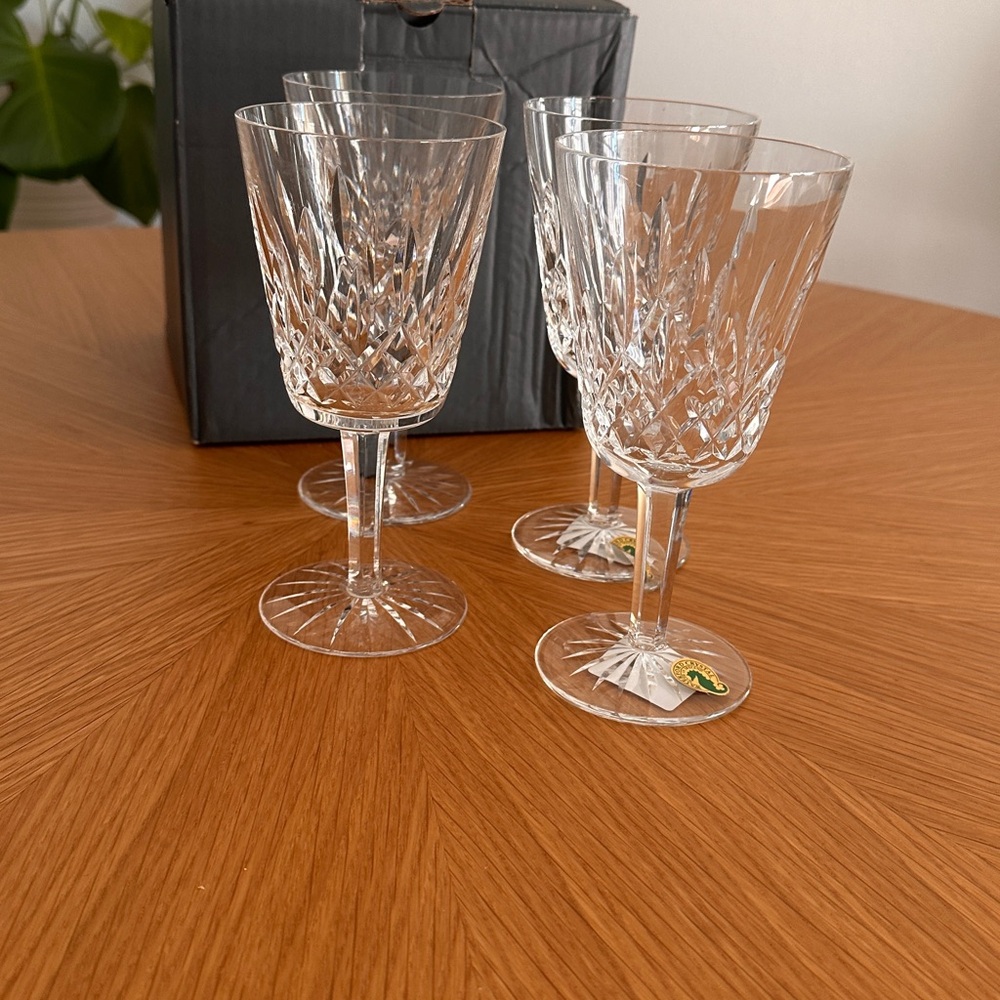 Waterford Lismore Crystal Goblets – Set of 4 | 10 oz | Made in Ireland | NIB